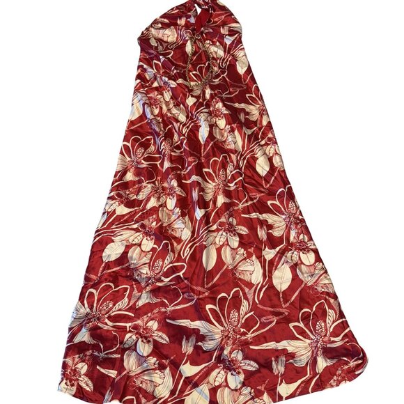 Reformation Yesenia Waves Red Floral 100% Silk Maxi Dress Women's X-Small XS - Picture 1 of 8